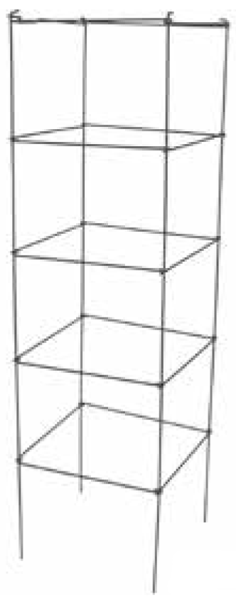 60 Inch Square Collapsible Cage - 1/4 Inch Galvanized Steel - Plant Cages, Plant Support & Anchors